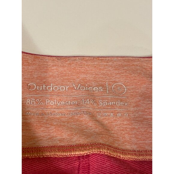 Outdoor Voices Womens Pink Colorblock Crop Top & Leggings Set S Polyester/Spande - Picture 6 of 9